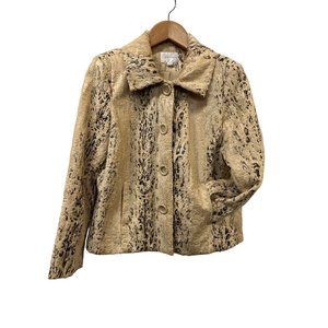 Erin London Faux Leather Snake Print Jacket Coat